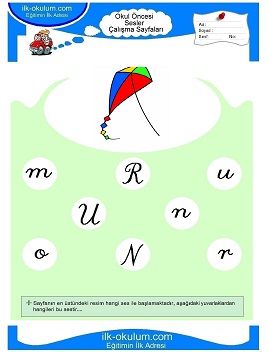 Çocuklar İçin U Sesi Çalışma Sayfaları 